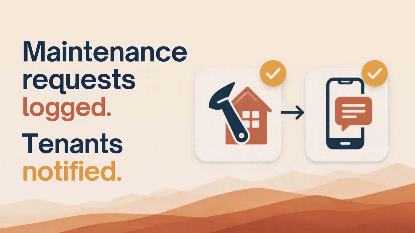 Maintenance requests logged, tenants notified.